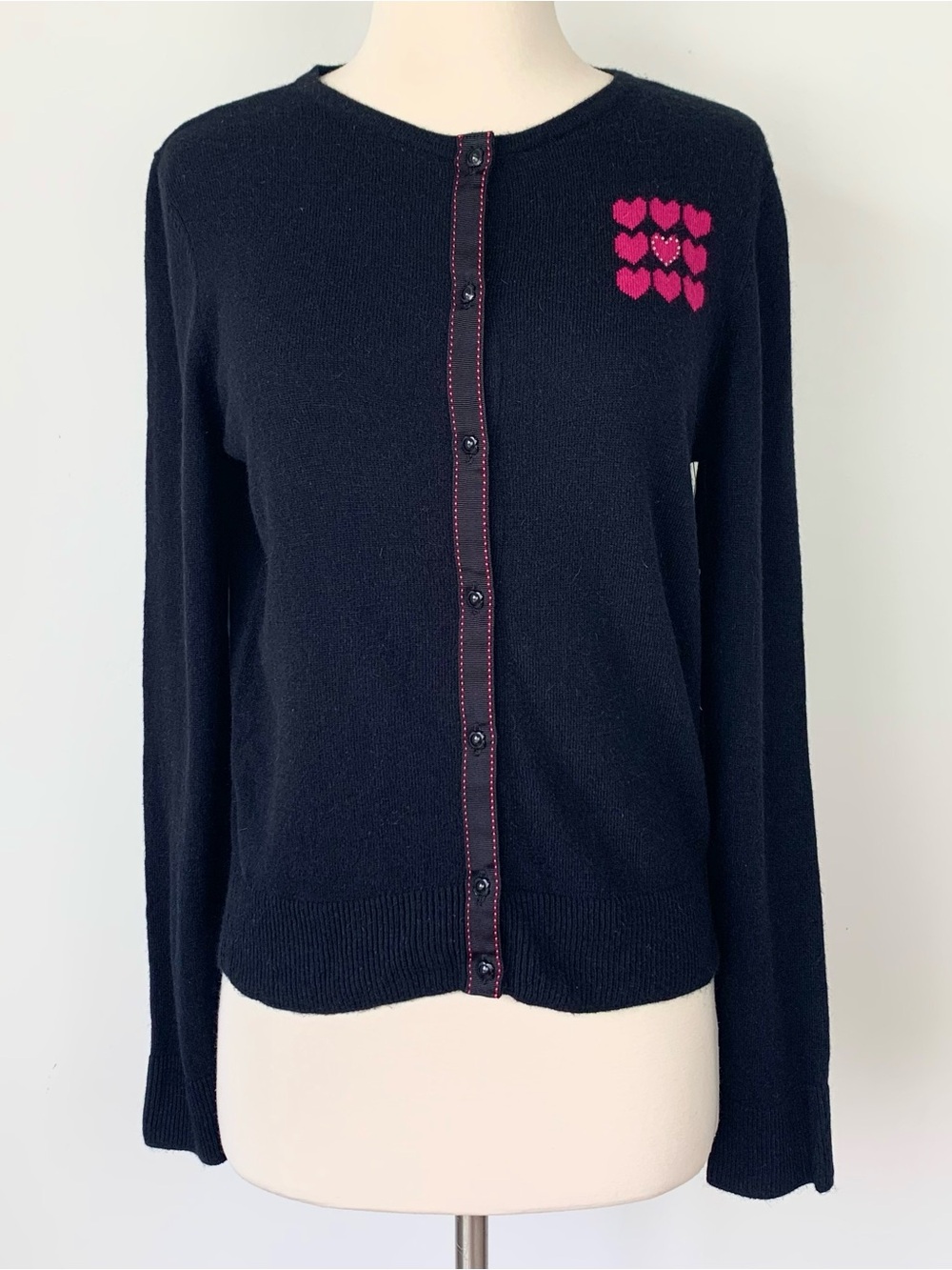 Vintage Y2K i.e. relaxed Angora Blend Heart Button Cardigan Medium NWT